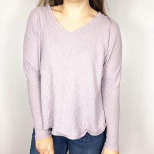 OUT FROM UNDER | Lavender V-neck Oversized Thermal